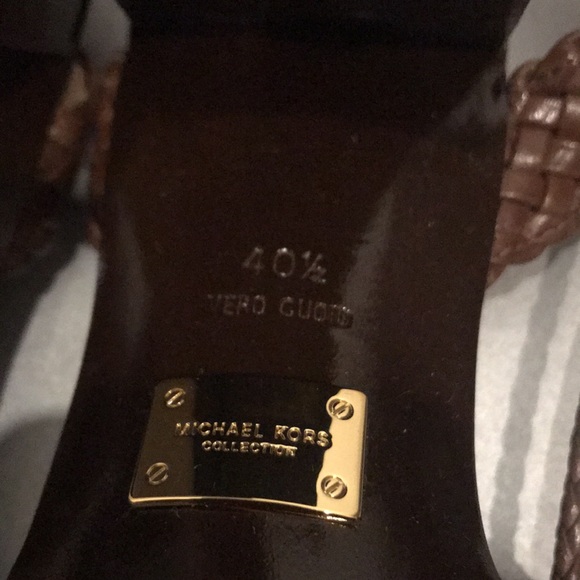 Michael Kors Collection Lace up Leather Sandals, Chocolate, Suze 40 1/2 - Picture 9 of 11